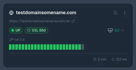 Uptime Monitor - monitor card